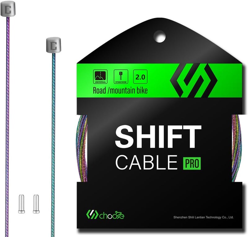 Chooee Pro Slick Bike Shifter Cable for Shimano/SRAM, Mountain Bike Shift Cable 1.2X 2100/2500/3000/3500mm for MTB and Road Bike, Rainbow. - Image 2